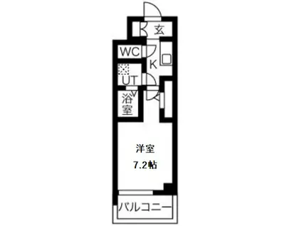 ファーストフィオーレ難波南パークサイド(1K/14階)の間取り写真