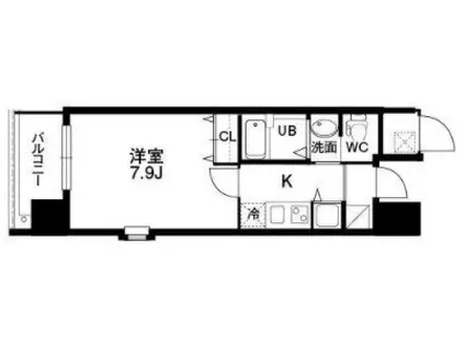 クラウンハイム北心斎橋フラワーコート(1K/5階)の間取り写真