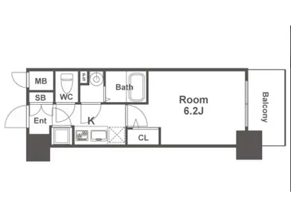 エスリード南堀江レジデンス(1K/11階)の間取り写真