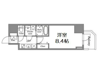MELDIA CREST TAPP NAMBA ウエスト(1K/3階)の間取り写真