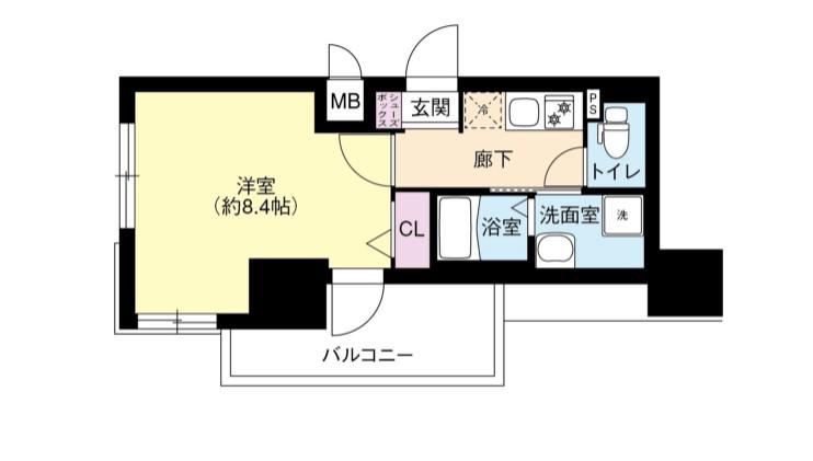 DIMUS新大阪(1K/10階)の間取り写真