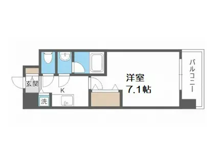 アドバンス難波南シャルム(1K/2階)の間取り写真