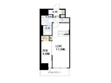 DAIYASTORK阿波座(1LDK/11階)の間取り写真