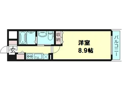 ルクレ京橋(1K/12階)の間取り写真