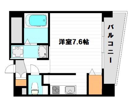 ウィスタリア京橋(ワンルーム/8階)の間取り写真