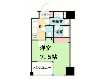 レジディア江戸堀(1K/13階)の間取り写真