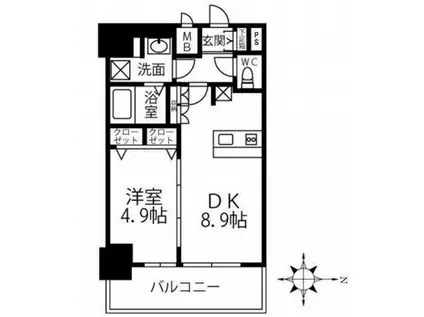 プレサンス阿波座ステーションフロント(1LDK/6階)の間取り写真