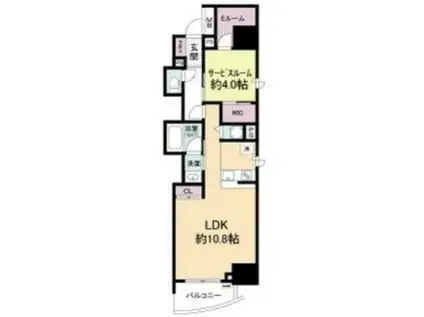セレニテフラン本町(1LDK/2階)の間取り写真