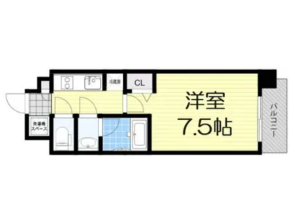 リッツ加島(1K/13階)の間取り写真