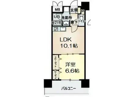 ベリー海老江(1LDK/14階)の間取り写真