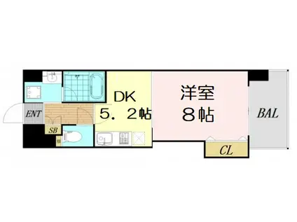 ア・ミュゼ新大阪(1DK/4階)の間取り写真