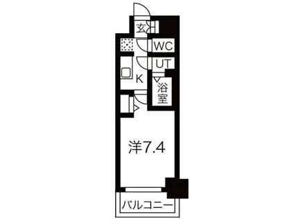 ファステート難波グランプリ(1K/11階)の間取り写真