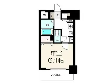 プレサンス難波OCAT前(1K/6階)の間取り写真