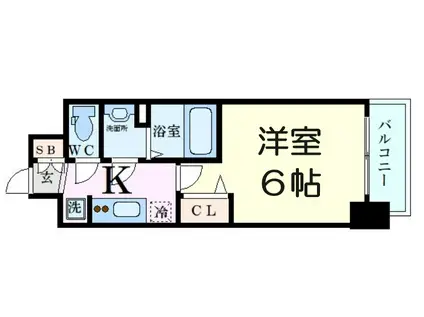 プレサンス新大阪ストリーム(1K/9階)の間取り写真
