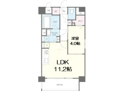 ルシア新大阪(1LDK/5階)の間取り写真