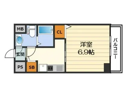 エイペックス北梅田(1K/5階)の間取り写真