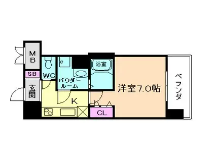 レジュールアッシュ梅田北(1K/10階)の間取り写真