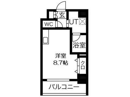 プリモディーネ福島(ワンルーム/9階)の間取り写真