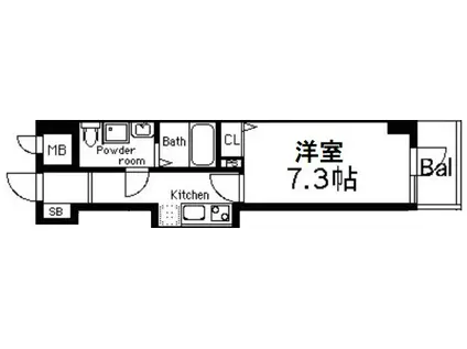 COMENZ梅田(1K/7階)の間取り写真