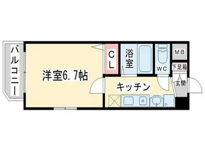 レジェンドール日本橋東(1K/7階)の間取り写真