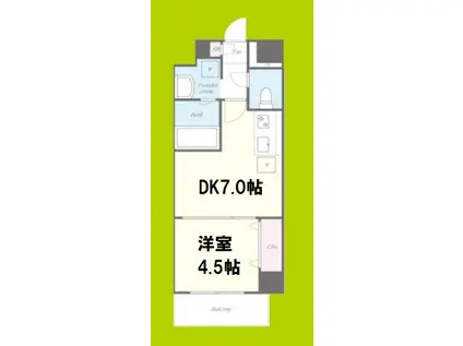 グランパシフィック泉尾LUXE(1DK/5階)の間取り写真