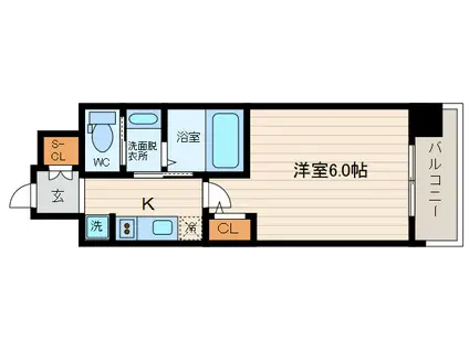 エステムコート梅田・茶屋町Ⅲネクスタ(1K/6階)の間取り写真