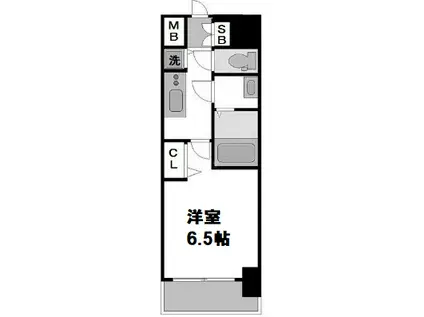 レオンコンフォート難波ノワール(1K/5階)の間取り写真