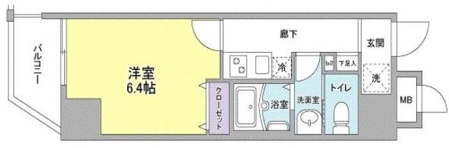 IBERIS COURT(1K/4階)の間取り写真
