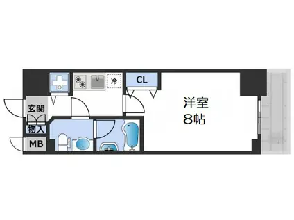 アーデン京町堀ウエスト(1K/11階)の間取り写真