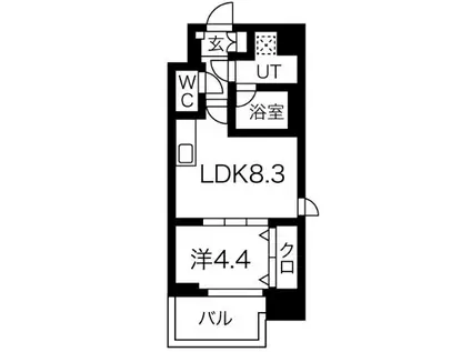 SPLENDIDE NAMBAIII(1LDK/4階)の間取り写真