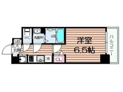 プレサンス塚本グランゲート(1K/4階)の間取り写真