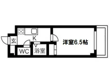 パークハウスナンバ(1K/2階)の間取り写真