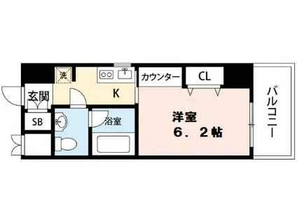 AXIS UMEKITA(1K/8階)の間取り写真