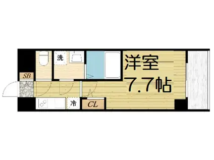 S-RESIDENCE難波イースト(1K/6階)の間取り写真