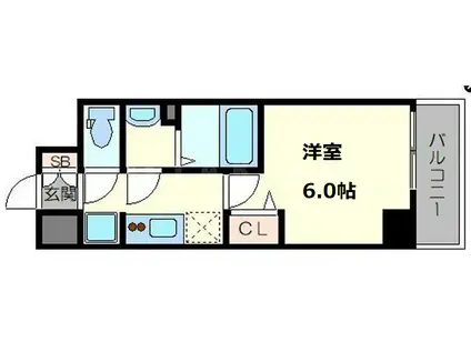 ファステート大阪上本町ソーレ(1K/8階)の間取り写真