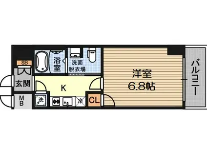 レジュールアッシュPREMIUMTWIN-2(1K/15階)の間取り写真