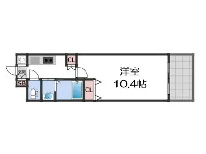 エステムコート難波Ⅱアレグリア(1K/12階)の間取り写真