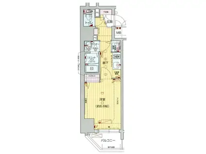 プレサンス北浜ラ・フェスタ(1K/8階)の間取り写真