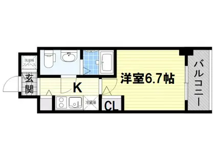 S-RESIDENCE北浜(1K/12階)の間取り写真