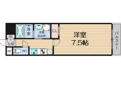 なんば・プレミアムグレース(1K/10階)の間取り写真