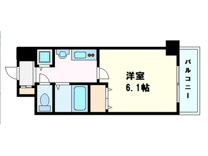 プレサンス心斎橋ザ・スタイル(1K/2階)の間取り写真