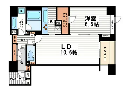 プライムアーバン堺筋本町(1LDK/7階)の間取り写真