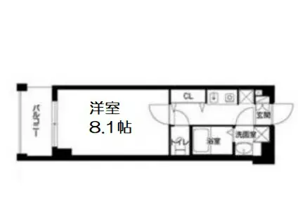 ベルフェリーク天満橋(1K/14階)の間取り写真