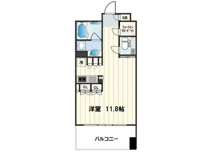 ガリレイ新町(ワンルーム/5階)の間取り写真