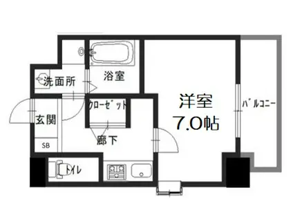 L-IDEA MINAMI HORIE(1K/7階)の間取り写真