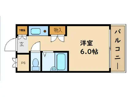 エムロード玉造(ワンルーム/6階)の間取り写真