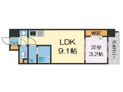 ミラージュパレス日本橋クラウド(1LDK/13階)の間取り写真