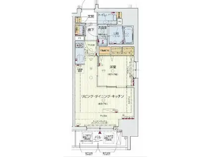 レオンコンフォート北浜(1K/3階)の間取り写真
