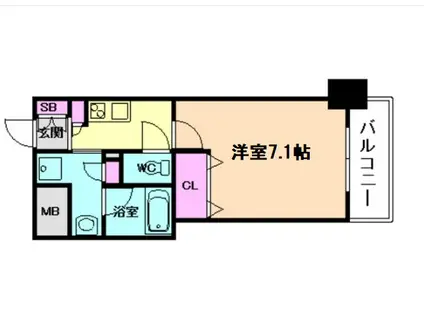 アーバネックス本町(1K/14階)の間取り写真