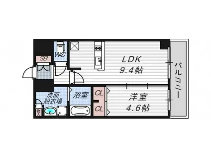 プレサンス立売堀パークシティ(1LDK/10階)の間取り写真